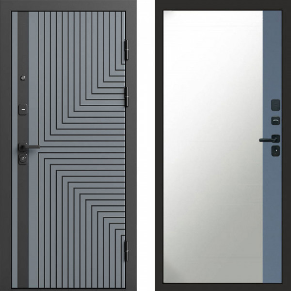 Входная дверь Termo-Door Квантум Грей - Зеркало Фацет Grey софт
