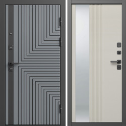 Входная дверь Termo-Door Квантум Грей - Зеркало Люмис Соновая Кость