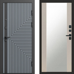 Входная дверь Termo-Door Квантум Грей - Зеркало Слоновая кость