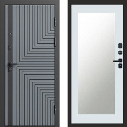 Входная дверь Termo-Door Квантум Грей - Зеркало Триумф Белый софт