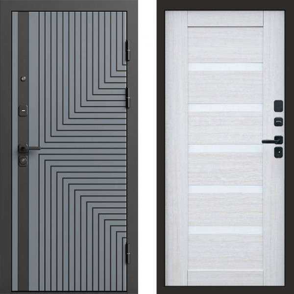 Входная дверь Termo-Door Квантум Грей - Зеркало Триумф Царга лиственница 4500 / 5500