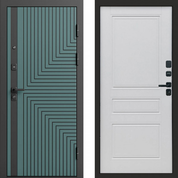 Входная дверь Termo-Door Квантум velutto verde - Классика белый матовый