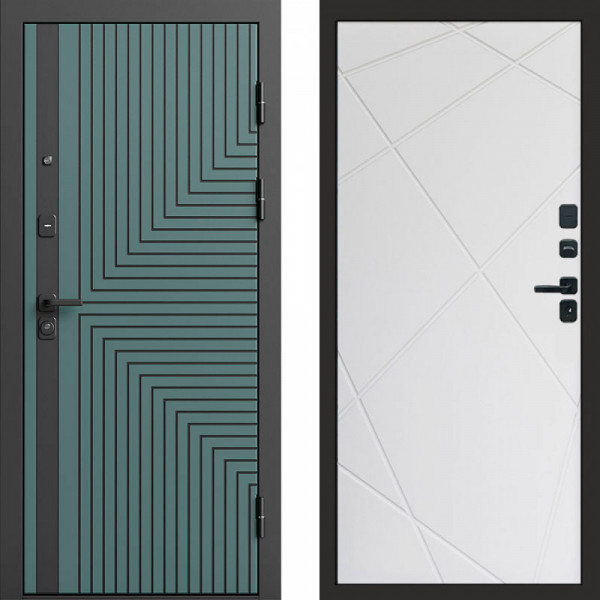 Входная дверь Termo-Door Квантум velutto verde - Лучи белый