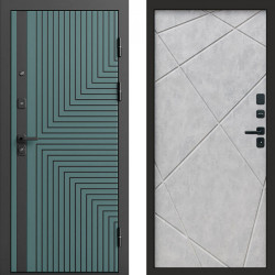 Входная дверь Termo-Door Квантум velutto verde - Лучи бетон светлый