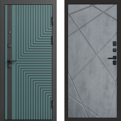 Входная дверь Termo-Door Квантум velutto verde - Лучи бетон темный