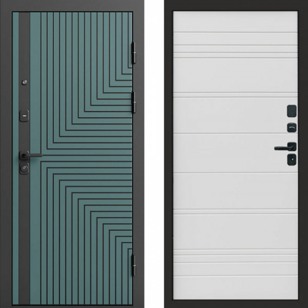 Входная дверь Termo-Door Квантум velutto verde - Лучи White line