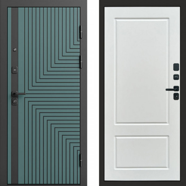 Входная дверь Termo-Door Квантум velutto verde - Марсель Белый софт