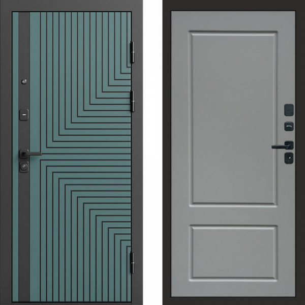 Входная дверь Termo-Door Квантум velutto verde - Марсель Grey софт