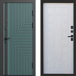 Входная дверь Termo-Door Квантум velutto verde - Престиж белое дерево