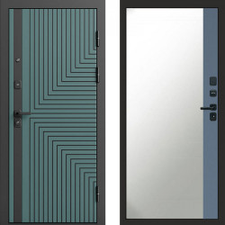 Входная дверь Termo-Door Квантум velutto verde - Зеркало Фацет Grey софт