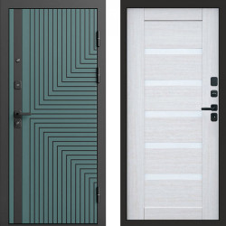 Входная дверь Termo-Door Квантум velutto verde - Зеркало Триумф Царга лиственница 4500 / 5500