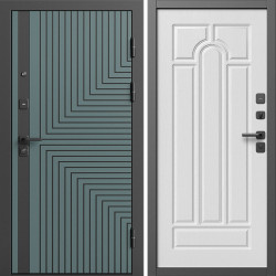 Входная дверь Termo-Door Квантум Велютто Верде - Арка белое дерево