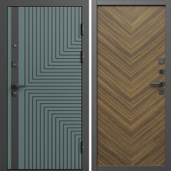 Входная дверь Termo-Door Квантум Велютто Верде - Плаза Елочка Орех