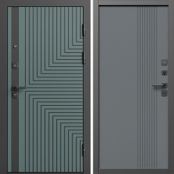 Входная дверь Termo-Door Квантум Велютто Верде - Страйп Грей Софт