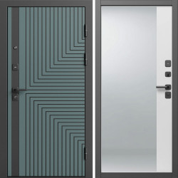 Входная дверь Termo-Door Квантум Велютто Верде - Зеркало Фацет Белый софт