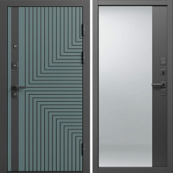 Входная дверь Termo-Door Квантум Велютто Верде - Зеркало Фацет Черный кварц
