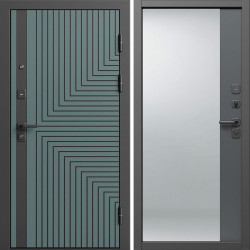 Входная дверь Termo-Door Квантум Велютто Верде - Зеркало Фацет Grey софт