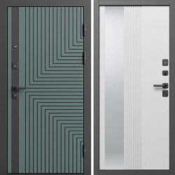 Входная дверь Termo-Door Квантум Велютто Верде - Зеркало Люмис Белый Софт