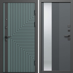Входная дверь Termo-Door Квантум Велютто Верде - Зеркало Люмис Грей Софт