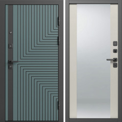 Входная дверь Termo-Door Квантум Велютто Верде - Зеркало Слоновая кость