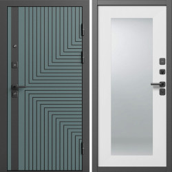 Входная дверь Termo-Door Квантум Велютто Верде - Зеркало Триумф Белый софт
