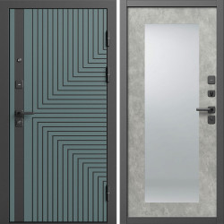 Входная дверь Termo-Door Квантум Велютто Верде - Зеркало Триумф бетон светлый