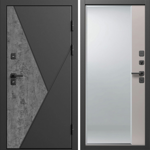 Входная дверь Termo-Door Матрикс Бетон - Зеркало Фацет Капучино