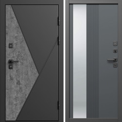 Входная дверь Termo-Door Матрикс Бетон - Зеркало Люмис Грей Софт