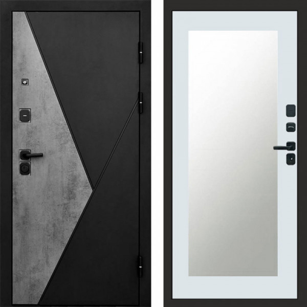 Входная дверь Termo-Door Матрикс Бетон - Зеркало Триумф Белый софт