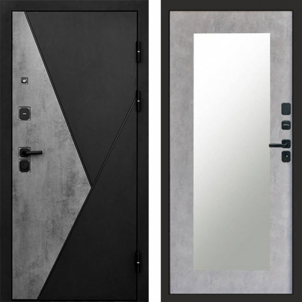 Входная дверь Termo-Door Матрикс Бетон - Зеркало Триумф бетон светлый