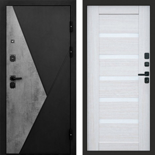 Входная дверь Termo-Door Матрикс Бетон - Зеркало Триумф Царга лиственница 4500 / 5500