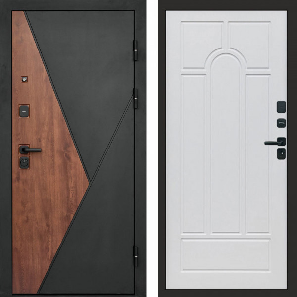 Входная дверь Termo-Door Матрикс Дуб - Арка белое дерево