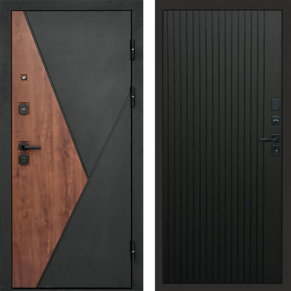 Входная дверь Termo-Door Матрикс Дуб - Flat Черный кварц