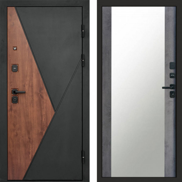 Входная дверь Termo-Door Матрикс Дуб - Зеркало бетон темный