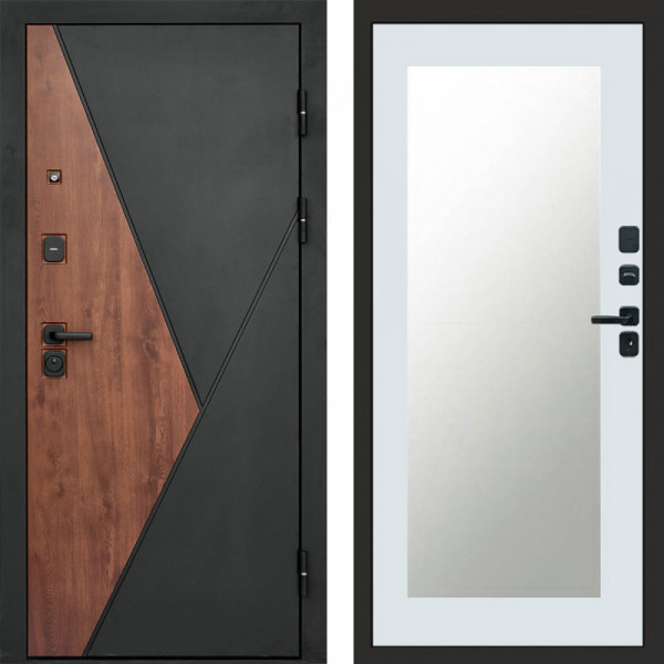 Входная дверь Termo-Door Матрикс Дуб - Зеркало Триумф Белый софт