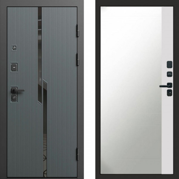 Входная дверь Termo-Door Прайм - Зеркало Фацет Белый софт