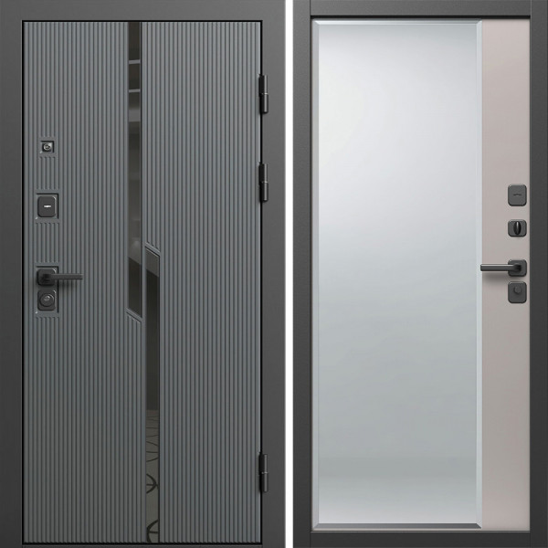 Входная дверь Termo-Door Прайм - Зеркало Фацет Капучино