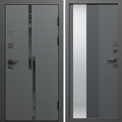 Входная дверь Termo-Door Прайм - Зеркало Люмис Грей Софт