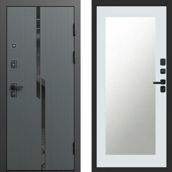 Входная дверь Termo-Door Прайм - Зеркало Триумф Белый софт