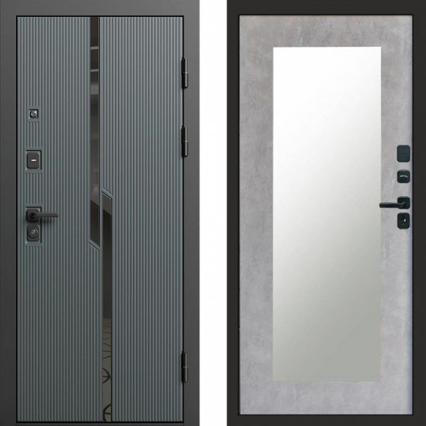 Входная дверь Termo-Door Прайм - Зеркало Триумф бетон светлый