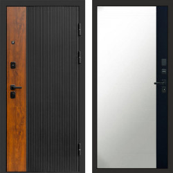 Входная дверь Termo-Door Престиж - Зеркало Фацет Черный кварц+тонировка серая