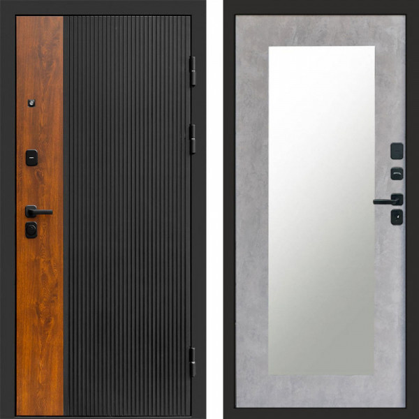 Входная дверь Termo-Door Престиж - Зеркало Триумф бетон светлый