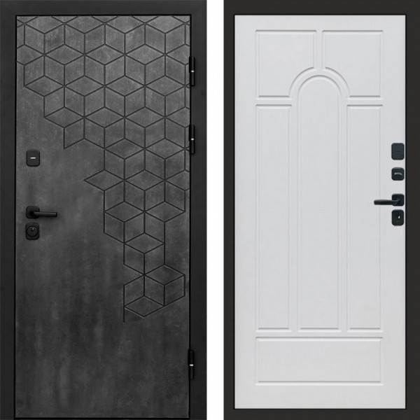 Входная дверь Termo-Door Спейс Бетон Патина - Арка белое дерево