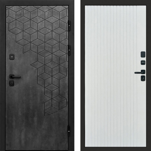 Входная дверь Termo-Door Спейс Бетон Патина - Flat Белый софт