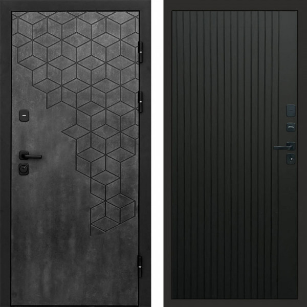 Входная дверь Termo-Door Спейс Бетон Патина - Flat Черный кварц