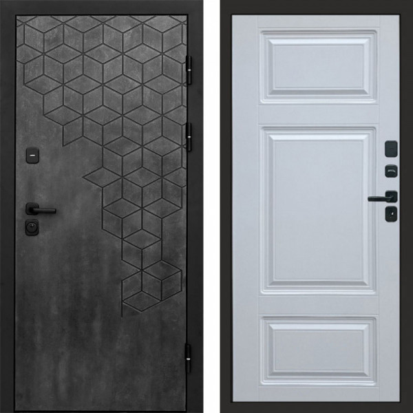 Входная дверь Termo-Door Спейс Бетон Патина - Лион Белый софт