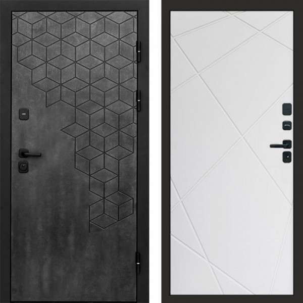 Входная дверь Termo-Door Спейс Бетон Патина - Лучи белый