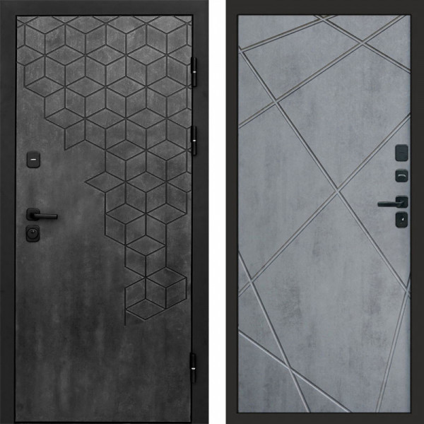 Входная дверь Termo-Door Спейс Бетон Патина - Лучи бетон темный