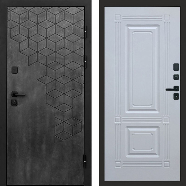 Входная дверь Termo-Door Спейс Бетон Патина - Мадрид Белый софт