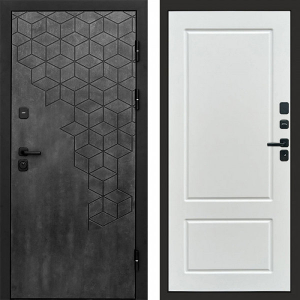 Входная дверь Termo-Door Спейс Бетон Патина - Марсель Белый софт